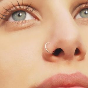 Faux No Pierce Silver Hoop (1 Hyper Realistic)